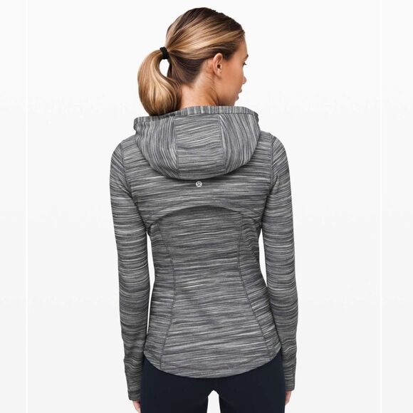 Lululemon Women’s‎ 6 Hoodie Define Jacket Heathered Black White Full Zip Sporty - Picture 11 of 16